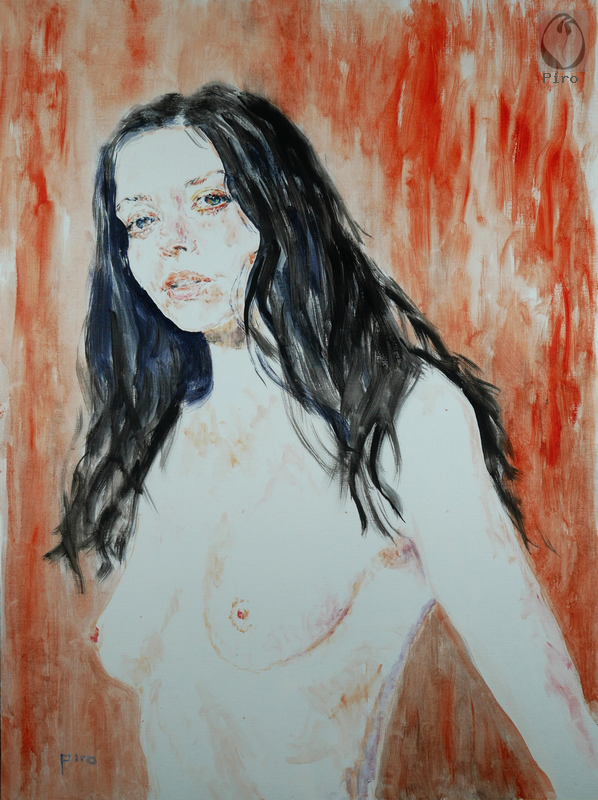 oil on paper - olio su carta di Piro